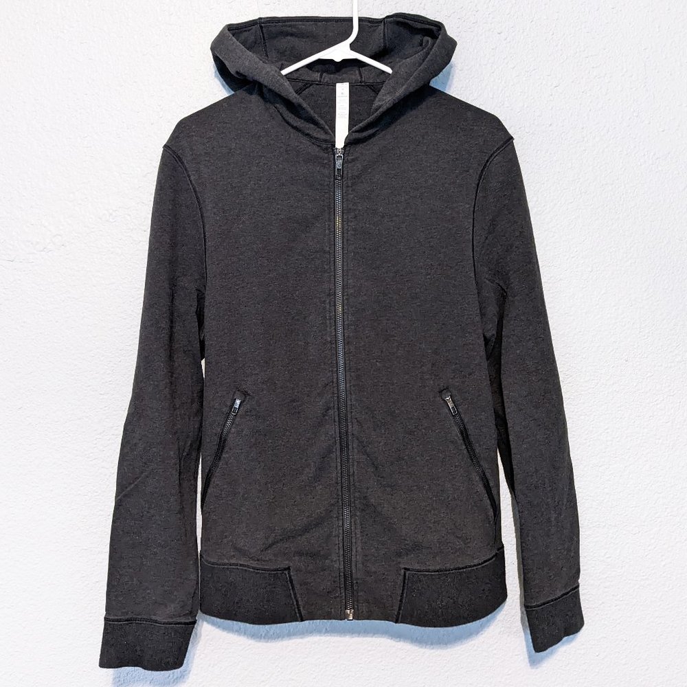 Lululemon Cross Cut Zip Hoodie Heathered Black